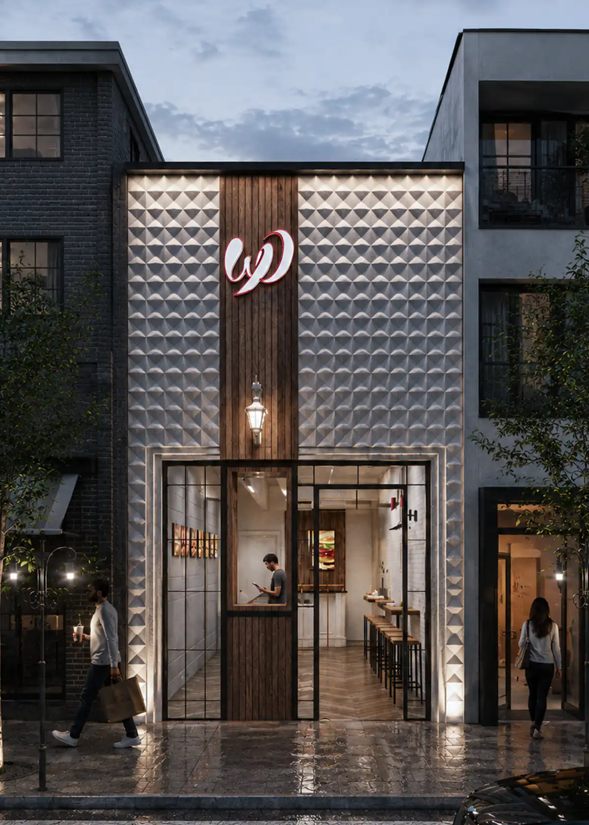 Cover Image Modern fast food facade & interior design Wellniespy