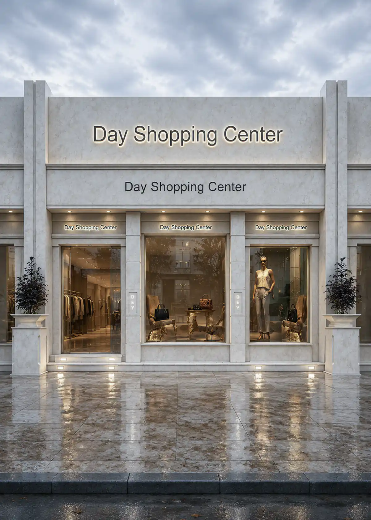 Cover Image Neoclassical architecture commercial facade & landscape design Day