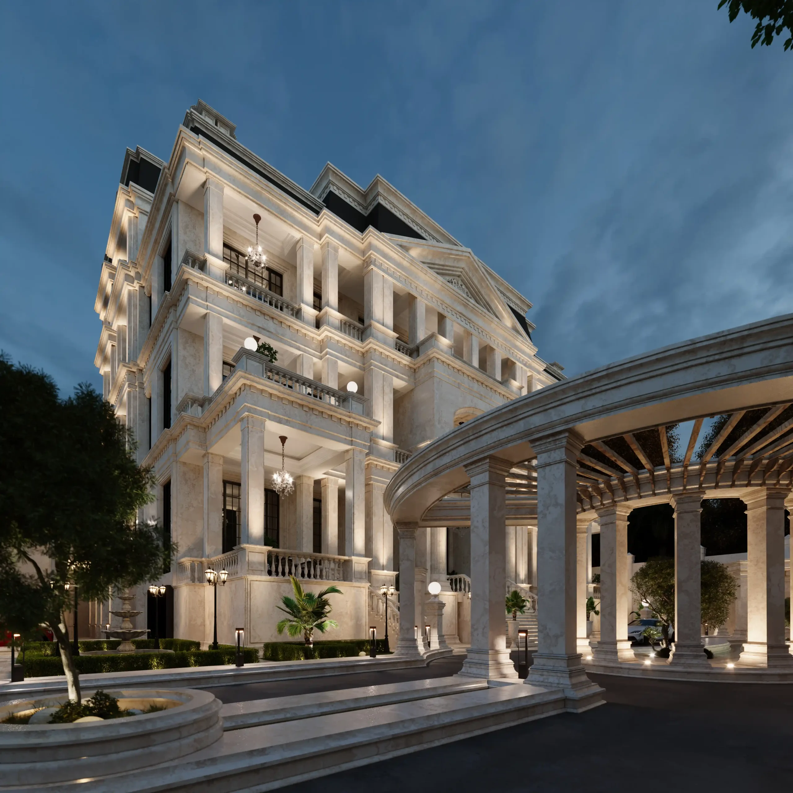 تصميم قصر وفيلا سكنية فاخرة في بغداد من مجموعة فريد أرجمند المعمارية 02