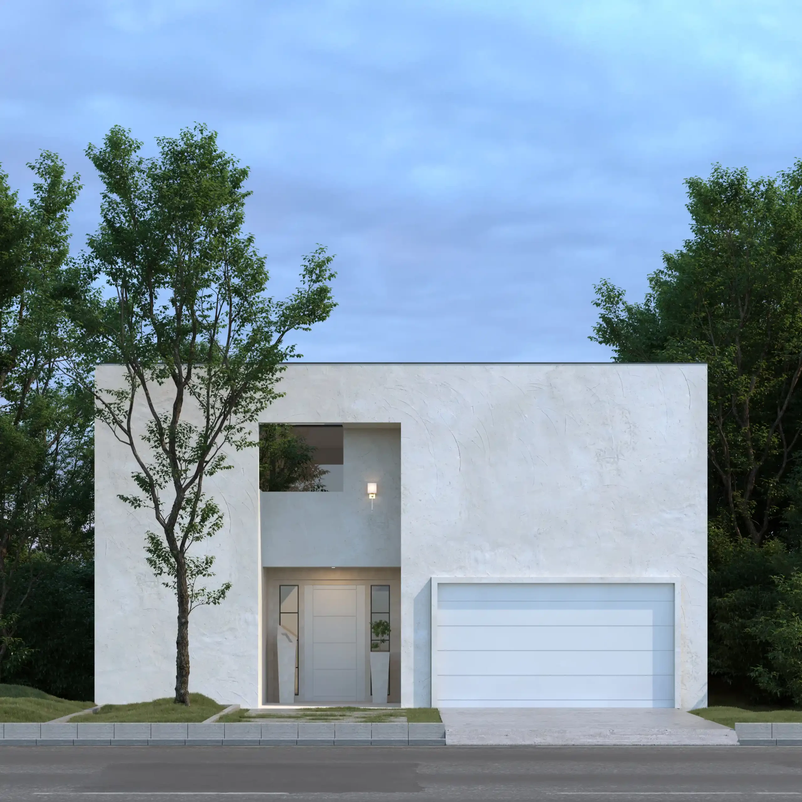 طراحی نمای مینیمال ویلای پردیس