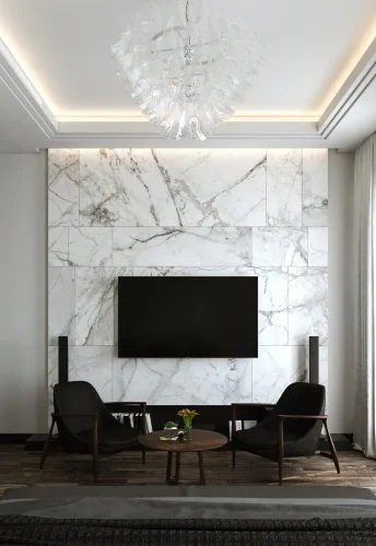 Modern bedroom interior design of Afra Mansion in Elahiyeh, Tehran by Farid + Arjmand Architects view 1