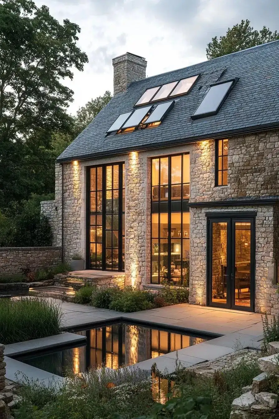 Modern English Country Facade Design 01