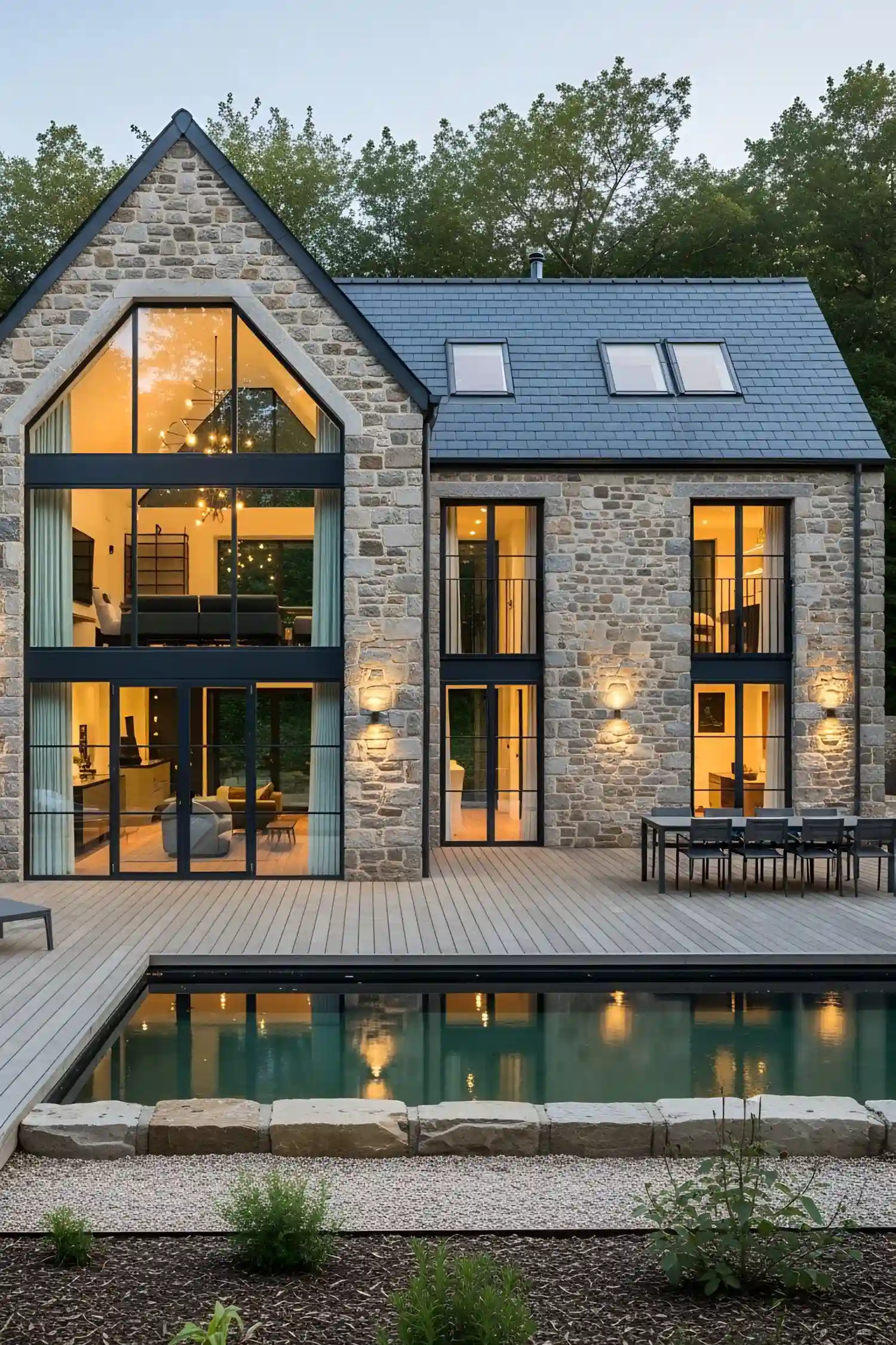 Modern English Country Facade Design 02