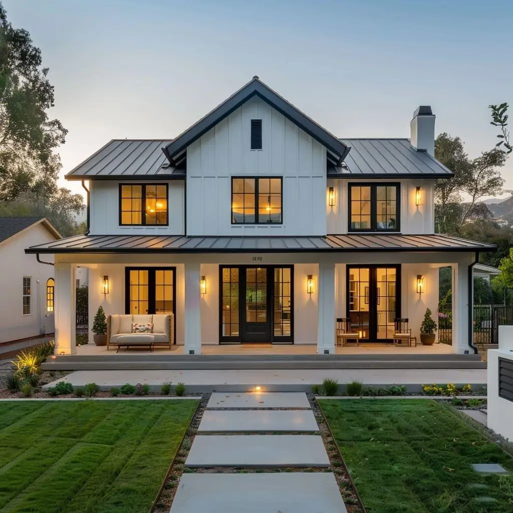 Modern Farmhouse Facade Design 01