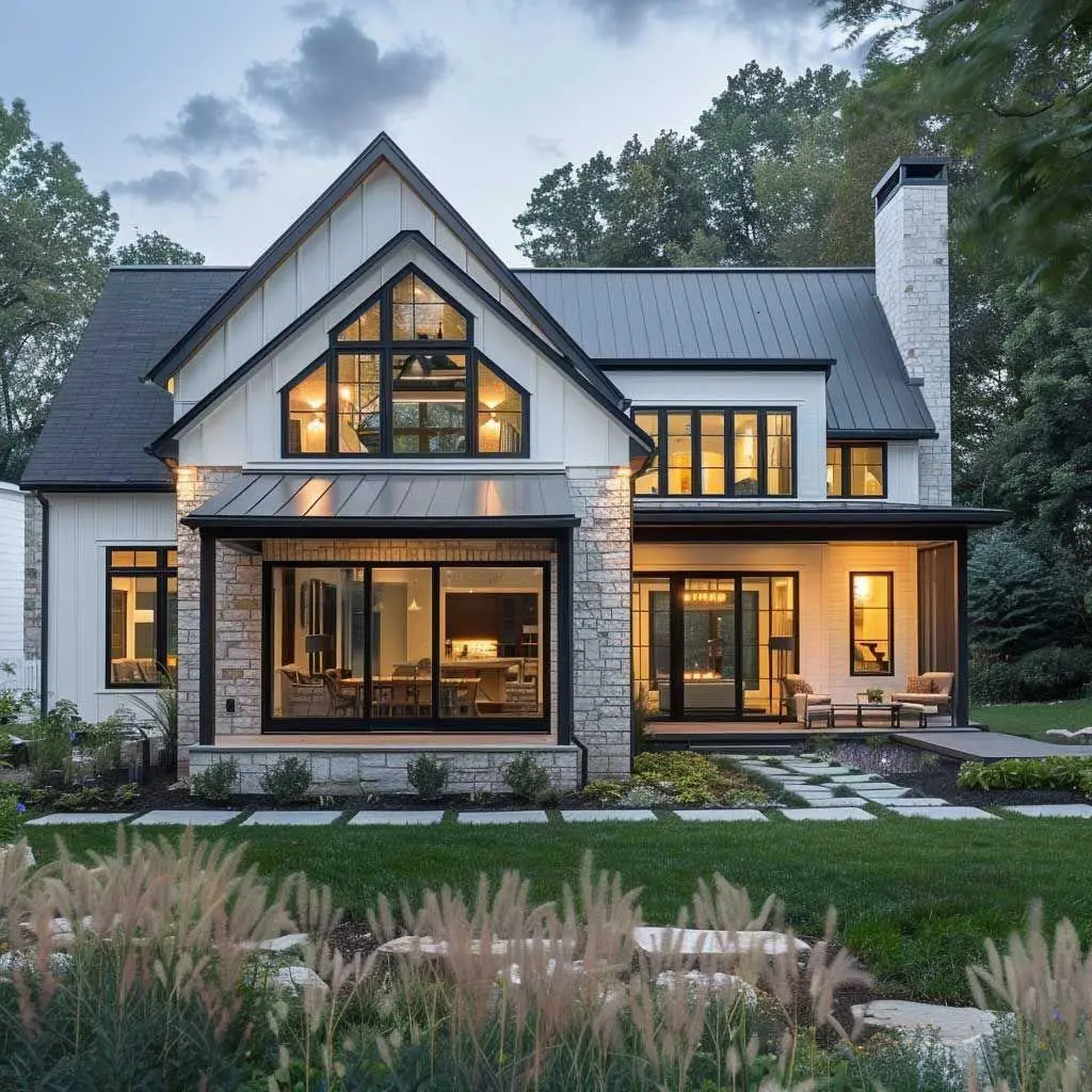 Modern Farmhouse Facade Design 04
